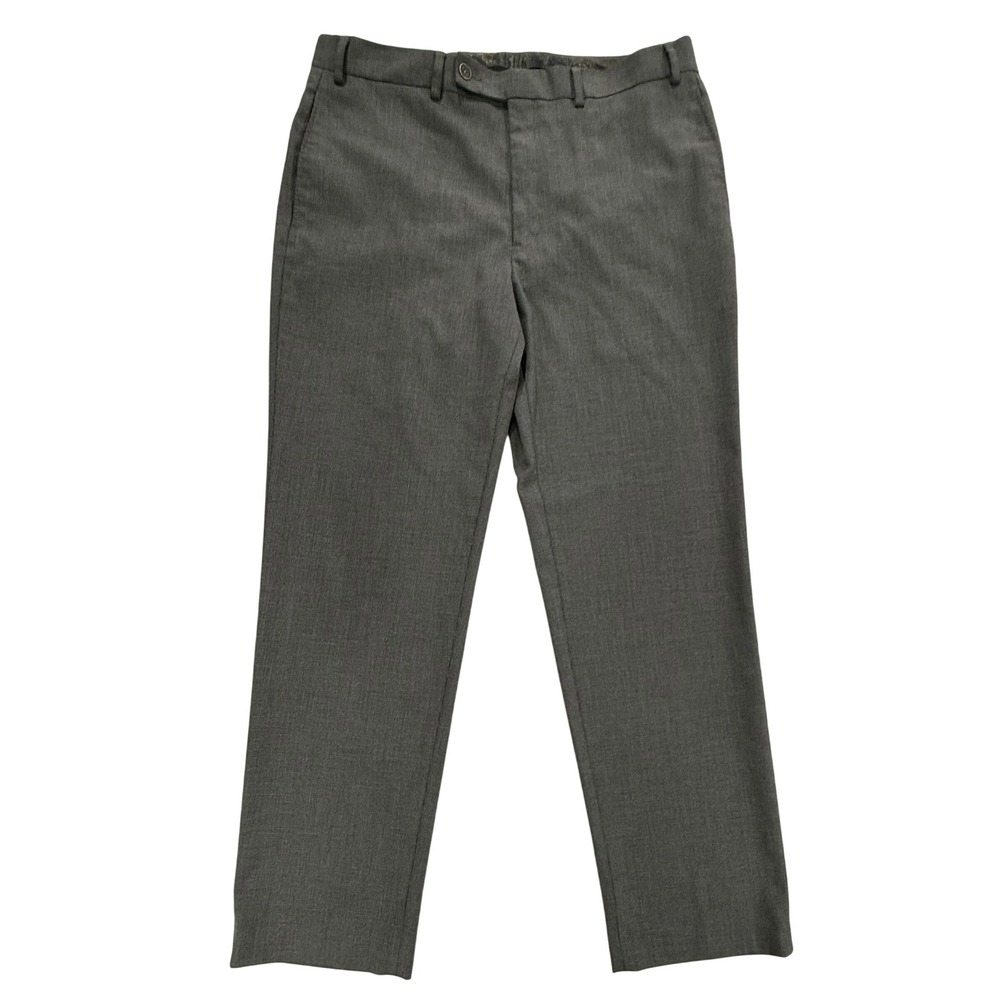 Lauren Ralph Lauren Mens Gray Micro Check Dress Pants 36W x 32L Stretch Trousers